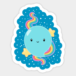 Kawaii Ghost in the Galaxy Sticker